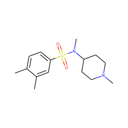 Cc1ccc(S(=O)(=O)N(C)C2CCN(C)CC2)cc1C ZINC000068037417