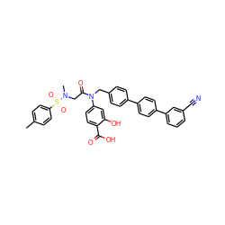 Cc1ccc(S(=O)(=O)N(C)CC(=O)N(Cc2ccc(-c3ccc(-c4cccc(C#N)c4)cc3)cc2)c2ccc(C(=O)O)c(O)c2)cc1 ZINC000165750975