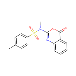 Cc1ccc(S(=O)(=O)N(C)c2nc3ccccc3c(=O)o2)cc1 ZINC000027896540