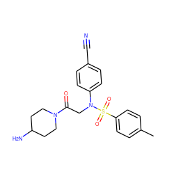 Cc1ccc(S(=O)(=O)N(CC(=O)N2CCC(N)CC2)c2ccc(C#N)cc2)cc1 ZINC001772613398