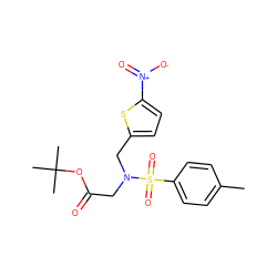 Cc1ccc(S(=O)(=O)N(CC(=O)OC(C)(C)C)Cc2ccc([N+](=O)[O-])s2)cc1 ZINC000084708884