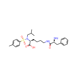 Cc1ccc(S(=O)(=O)N(CC(C)C)[C@@H](CCCCNC(=O)[C@@H](N)Cc2ccccc2)C(=O)O)cc1 ZINC000013587699