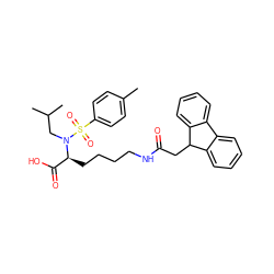 Cc1ccc(S(=O)(=O)N(CC(C)C)[C@@H](CCCCNC(=O)CC2c3ccccc3-c3ccccc32)C(=O)O)cc1 ZINC000014946780