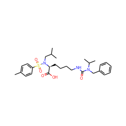 Cc1ccc(S(=O)(=O)N(CC(C)C)[C@@H](CCCCNC(=O)N(Cc2ccccc2)C(C)C)C(=O)O)cc1 ZINC000014946741