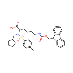 Cc1ccc(S(=O)(=O)N(CC2CCCC2)[C@@H](CCCCNC(=O)OCC2c3ccccc3-c3ccccc32)C(=O)O)cc1 ZINC000014946768