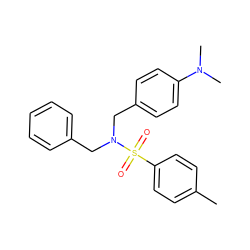 Cc1ccc(S(=O)(=O)N(Cc2ccccc2)Cc2ccc(N(C)C)cc2)cc1 ZINC000095592520