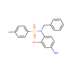 Cc1ccc(S(=O)(=O)N(Cc2ccccc2)c2ccc(N)cc2O)cc1 ZINC000000640503