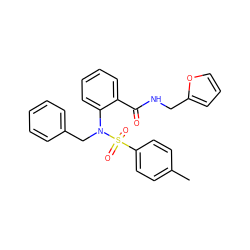 Cc1ccc(S(=O)(=O)N(Cc2ccccc2)c2ccccc2C(=O)NCc2ccco2)cc1 ZINC000001213766