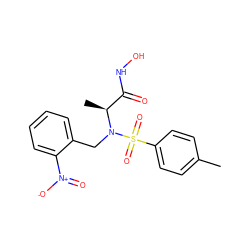 Cc1ccc(S(=O)(=O)N(Cc2ccccc2[N+](=O)[O-])[C@@H](C)C(=O)NO)cc1 ZINC000013863158