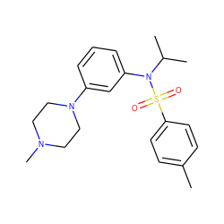 Cc1ccc(S(=O)(=O)N(c2cccc(N3CCN(C)CC3)c2)C(C)C)cc1 ZINC000058575580