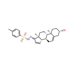 Cc1ccc(S(=O)(=O)N/N=C2\C=C[C@H]3[C@@H]4CC=C5C[C@@H](O)CC[C@]5(C)[C@H]4CC[C@]23C)cc1 ZINC000040894014