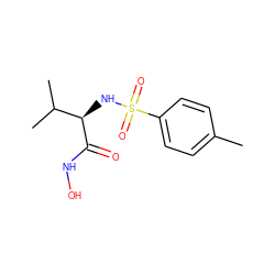 Cc1ccc(S(=O)(=O)N[C@@H](C(=O)NO)C(C)C)cc1 ZINC000014946063