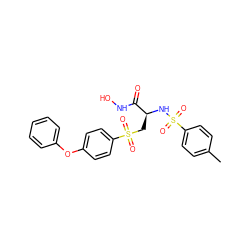 Cc1ccc(S(=O)(=O)N[C@@H](CS(=O)(=O)c2ccc(Oc3ccccc3)cc2)C(=O)NO)cc1 ZINC000026645382