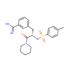 Cc1ccc(S(=O)(=O)N[C@@H](Cc2cccc(C(=N)N)c2)C(=O)N2CCCCC2)cc1 ZINC000002047416