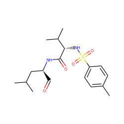 Cc1ccc(S(=O)(=O)N[C@H](C(=O)N[C@@H](C=O)CC(C)C)C(C)C)cc1 ZINC000027979427