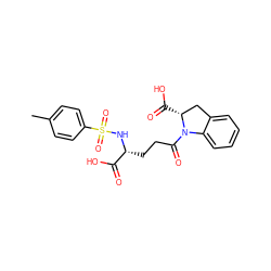 Cc1ccc(S(=O)(=O)N[C@H](CCC(=O)N2c3ccccc3C[C@H]2C(=O)O)C(=O)O)cc1 ZINC000029344744