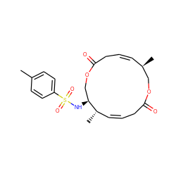 Cc1ccc(S(=O)(=O)N[C@H]2COC(=O)C/C=C\[C@@H](C)COC(=O)C/C=C\[C@@H]2C)cc1 ZINC000008035541