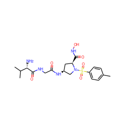 Cc1ccc(S(=O)(=O)N2C[C@@H](NC(=O)CNC(=O)[C@@H](N)C(C)C)C[C@H]2C(=O)NO)cc1 ZINC000169326456