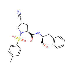 Cc1ccc(S(=O)(=O)N2C[C@H](C#N)C[C@H]2C(=O)N[C@H](C=O)Cc2ccccc2)cc1 ZINC000026578824