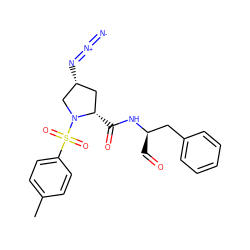 Cc1ccc(S(=O)(=O)N2C[C@H](N=[N+]=[N-])C[C@@H]2C(=O)N[C@H](C=O)Cc2ccccc2)cc1 ZINC000026579604