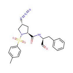 Cc1ccc(S(=O)(=O)N2C[C@H](N=[N+]=[N-])C[C@H]2C(=O)N[C@H](C=O)Cc2ccccc2)cc1 ZINC000026579605