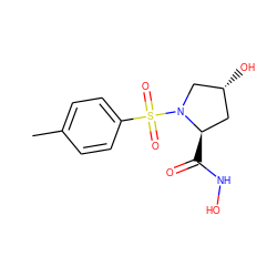 Cc1ccc(S(=O)(=O)N2C[C@H](O)C[C@H]2C(=O)NO)cc1 ZINC000040954891