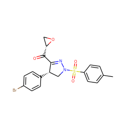 Cc1ccc(S(=O)(=O)N2C[C@H](c3ccc(Br)cc3)C(C(=O)[C@@H]3CO3)=N2)cc1 ZINC000008691098