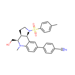 Cc1ccc(S(=O)(=O)N2CC[C@@H]3[C@H](CO)N(C)c4ccc(-c5ccc(C#N)cc5)cc4[C@@H]32)cc1 ZINC000095602411