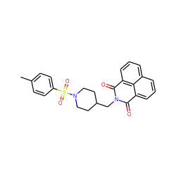 Cc1ccc(S(=O)(=O)N2CCC(CN3C(=O)c4cccc5cccc(c45)C3=O)CC2)cc1 ZINC000004019465