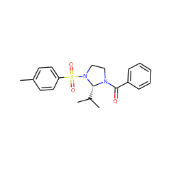 Cc1ccc(S(=O)(=O)N2CCN(C(=O)c3ccccc3)[C@@H]2C(C)C)cc1 ZINC000004035441