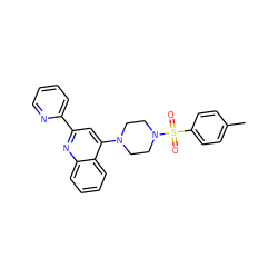 Cc1ccc(S(=O)(=O)N2CCN(c3cc(-c4ccccn4)nc4ccccc34)CC2)cc1 ZINC000096269566