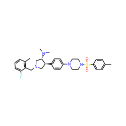 Cc1ccc(S(=O)(=O)N2CCN(c3ccc([C@H]4CN(Cc5c(C)cccc5F)C[C@@H]4N(C)C)cc3)CC2)cc1 ZINC001772588193