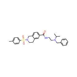 Cc1ccc(S(=O)(=O)N2CCc3cc(C(=O)NCCN(Cc4ccccc4)C(C)C)ccc3C2)cc1 ZINC000066167112