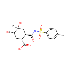 Cc1ccc(S(=O)(=O)NC(=O)[C@@H]2C[C@](C)(O)[C@@H](O)C[C@H]2C(=O)O)cc1 ZINC000299861452