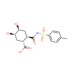 Cc1ccc(S(=O)(=O)NC(=O)[C@@H]2C[C@H](O)[C@H](O)C[C@H]2C(=O)O)cc1 ZINC000299862663