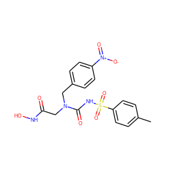 Cc1ccc(S(=O)(=O)NC(=O)N(CC(=O)NO)Cc2ccc([N+](=O)[O-])cc2)cc1 ZINC000013808307