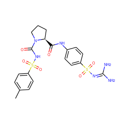 Cc1ccc(S(=O)(=O)NC(=O)N2CCC[C@H]2C(=O)Nc2ccc(S(=O)(=O)N=C(N)N)cc2)cc1 ZINC000013808073