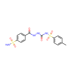 Cc1ccc(S(=O)(=O)NC(=O)NNC(=O)c2ccc(S(N)(=O)=O)cc2)cc1 ZINC000013612932