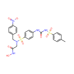 Cc1ccc(S(=O)(=O)NC(=O)Nc2ccc(S(=O)(=O)N(CC(=O)NO)Cc3ccc([N+](=O)[O-])cc3)cc2)cc1 ZINC000029547690