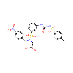 Cc1ccc(S(=O)(=O)NC(=O)Nc2cccc(S(=O)(=O)N(CC(=O)O)Cc3ccc([N+](=O)[O-])cc3)c2)cc1 ZINC000029546775