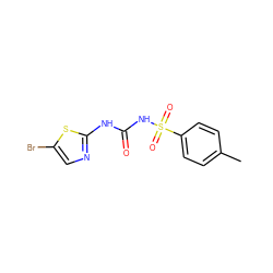 Cc1ccc(S(=O)(=O)NC(=O)Nc2ncc(Br)s2)cc1 ZINC000045339707