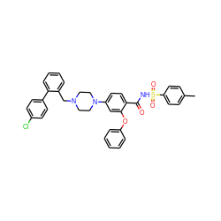 Cc1ccc(S(=O)(=O)NC(=O)c2ccc(N3CCN(Cc4ccccc4-c4ccc(Cl)cc4)CC3)cc2Oc2ccccc2)cc1 ZINC000165343605