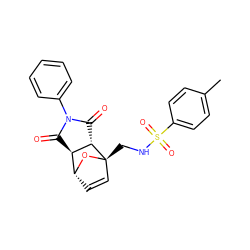 Cc1ccc(S(=O)(=O)NC[C@@]23C=C[C@@H](O2)[C@H]2C(=O)N(c4ccccc4)C(=O)[C@@H]23)cc1 ZINC000008404077