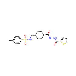 Cc1ccc(S(=O)(=O)NC[C@H]2CC[C@H](C(=O)NNC(=O)c3cccs3)CC2)cc1 ZINC000253638216