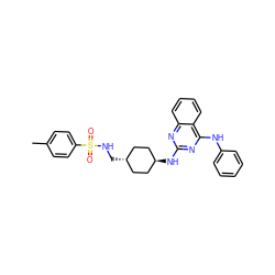 Cc1ccc(S(=O)(=O)NC[C@H]2CC[C@H](Nc3nc(Nc4ccccc4)c4ccccc4n3)CC2)cc1 ZINC000253855490