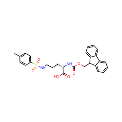 Cc1ccc(S(=O)(=O)NCCC[C@H](NC(=O)OCC2c3ccccc3-c3ccccc32)C(=O)O)cc1 ZINC000014946760