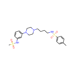 Cc1ccc(S(=O)(=O)NCCCCN2CCN(c3cccc(NS(C)(=O)=O)c3)CC2)cc1 ZINC000013703806