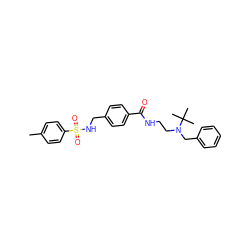 Cc1ccc(S(=O)(=O)NCc2ccc(C(=O)NCCN(Cc3ccccc3)C(C)(C)C)cc2)cc1 ZINC000066128877