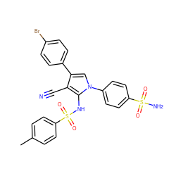 Cc1ccc(S(=O)(=O)Nc2c(C#N)c(-c3ccc(Br)cc3)cn2-c2ccc(S(N)(=O)=O)cc2)cc1 ZINC000299836293