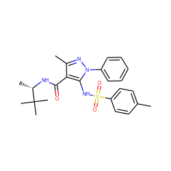 Cc1ccc(S(=O)(=O)Nc2c(C(=O)N[C@@H](C)C(C)(C)C)c(C)nn2-c2ccccc2)cc1 ZINC000073142271